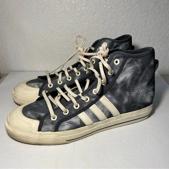 adidas | Shoes | Adidas Nizza High Rf Shoes Mens 3 Parley Gray White  Originals Sneakers Striped | Poshmark